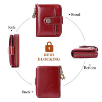 Billetera de mujer de cuero, función RFID corta para mujer, mini billetera cero, paquete de tarjeta de crédito - details 1