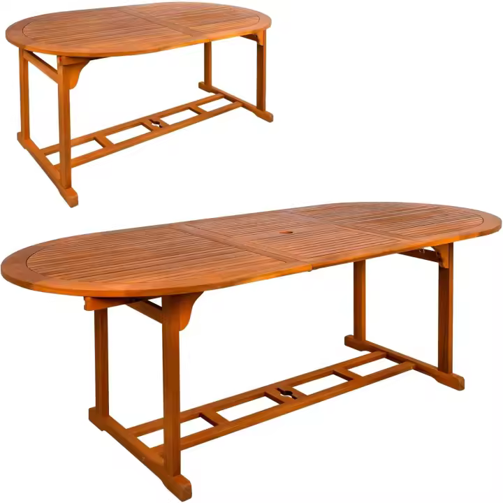 Ovalada Extensible en Madera Acacia Jardín - 1