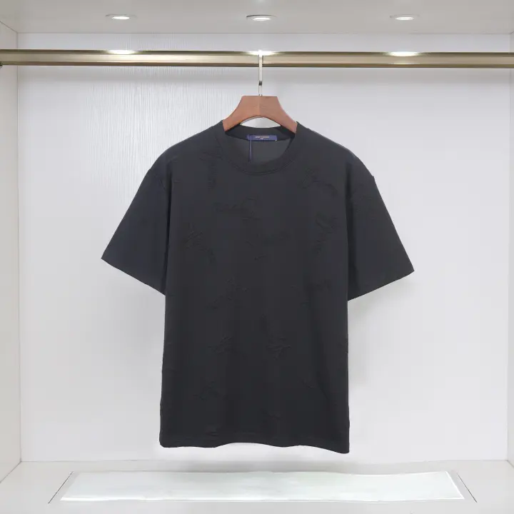 Camiseta Casual de Verano 2025 para Hombres Moda Suelta con Patrón Bordado, Logo de Algodón, Cuello Redondo, Manga Corta, Impresión Completa - 1