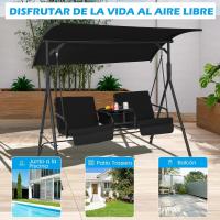 Bolsa Térmica Exterior para 2 Personas Columpio de Jardín con Toldo Ajustable y Cojines Extraíbles - details 10