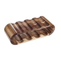 Estante de almacenamiento de vino de madera, soporte de botella de encimera, 2 niveles, 8 botellas, pequeño estante de vino, organizador rústico - details 0