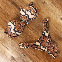 Bañador brasileño Sexy para mujer, conjunto de Bikini con sujetador de realce, traje de baño de dos piezas, ropa de playa de cintura baja, bañador de leopardo - details 14