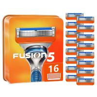 2025 Recambios de cuchillas de afeitar de 16 unidades para 5, recambios de cuchillas de afeitar para hombre Fusion 5-Naranja Nueva versión - details 0