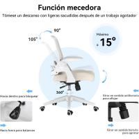Silla de Oficina Plegable con Apoyabrazos Silla de Oficina Ergonómica de Malla Transpirable - details 17
