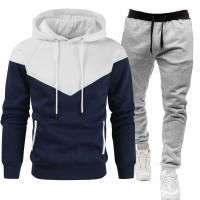 Sudadera deportiva informal para hombre, traje ajustado con costuras de Color de contraste, moda juvenil - details 3