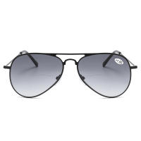 Gafas de sol de lectura bifocales para piloto, lentes negras de aleación, ligeras, llanta completa, + 0,75 a + 4, ver de cerca y lejos - details 5