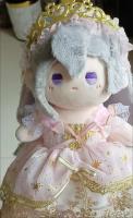 Bonito vestido, ropa para juguetes de peluche de algodón de 20cm, ropa de vestir, vestido de princesa rosa con corona y calcetines, amor y espacio profundo - details 3