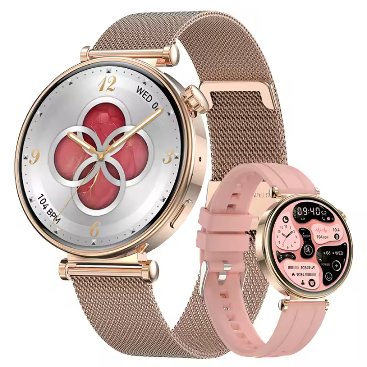 Reloj inteligente para mujer 2024, reloj inteligente con pantalla AMOLED de 1,32 pulgadas, llamado Bbluetooth, esfera de reloj personalizada, podómetro, oxígeno en sangre - 1
