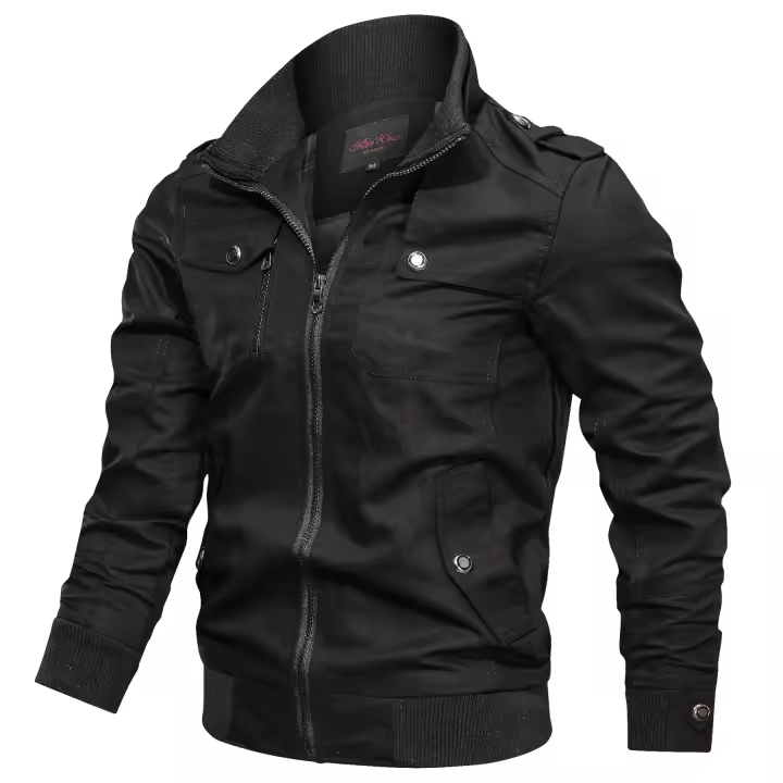 Chaqueta de Moda para Hombres Primavera Otoño 2025 Ajuste Delgado Material de Algodón - 1