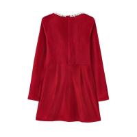 Vestido Mini de Moda 2025 para Mujer con Cuello Cuadrado, Cintura con Cuentas Hechas a Mano, Manga Larga de Terciopelo, Elegante y Temperamental. - details 1