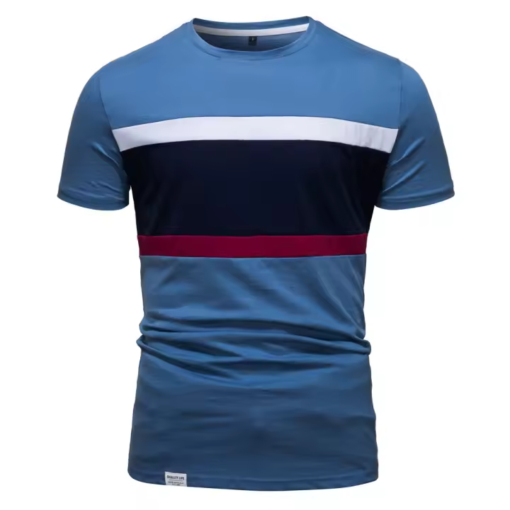 Novedad de verano, camiseta holgada de manga corta de puro algodón con cuello redondo para hombre, camiseta informal y cómoda para hombre - 1