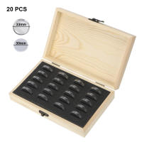 Caja De Almacenamiento Para Monedas De Madera HOOMIN Con Base Ajustable Y Antioxidante Estuche Clásico Ecológico Para Coleccionistas - details 1