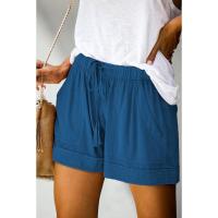 Shorts casuales para mujer verano 2025 cintura alta pantalones anchos de sarga estilo europeo y americano - details 6