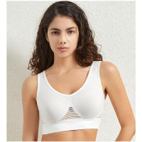 Women sports bra solid color fitness top gym yoga athletic tight workout soft brassiere padded - details 2