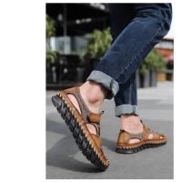Sandalias de cuero para hombre, zapatos informales antideslizantes, cómodos, transpirables, para playa, talla grande 38-48 - details 21