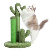 Rascador de Árbol de Gato Cactus Poste Rascador para Gatos pequeño, Rascador de Árbol para Gatos con Pelota de Juguete verde con bola - details 3