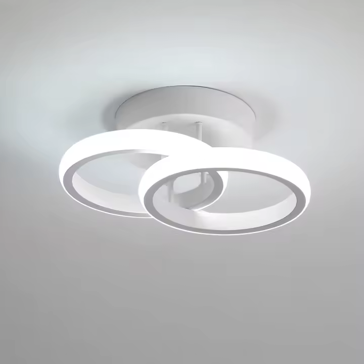 Plafón de Techo LED Redondo Blanco 22W GOECO, Luz Blanca 6500K, Aluminio,  25x17x9 cm - 1