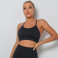 Nessaj-Sujetador deportivo sin costuras a prueba de golpes, top corto sexy de cuello bajo para yoga y fitness - details 6