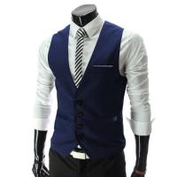 Chaleco de hombre, traje de un solo pecho, chaleco ajustado para hombre, chaleco informal sin mangas para hombre, chaleco Formal de negocios, talla asiática - details 8