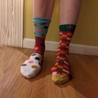 Calcetines de hombre con patrón geométrico de alta calidad, informales, lunares irregulares - details 2