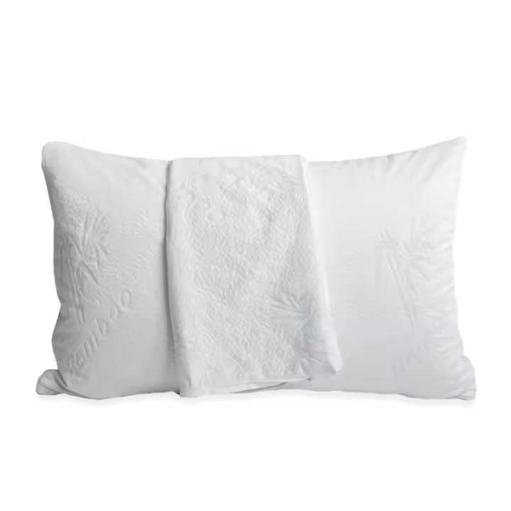 2 fundas de almohada de fibra de bambú impermeables, protector de almohada transpirable y resplandeciente con la piel zh-16 - 1