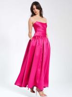 Verano 2025 nuevo vestido largo de vacaciones junto al mar adelgazante de cintura, vestido con tirantes rojo rosa francés para niños - details 3