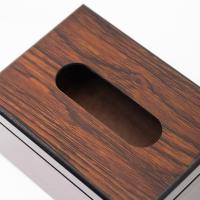 Caja de pañuelos de escritorio de madera de nogal de imitación, soporte para servilletas de madera Vintage, caja de almacenamiento de papel cuadrada de estilo Simple para el hogar - details 3