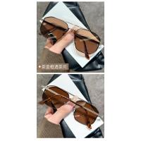 Nuevas gafas de sol rectangulares, gafas de sol envueltas con borde de moda de doble haz, gafas decorativas de Metal UV400 - details 11