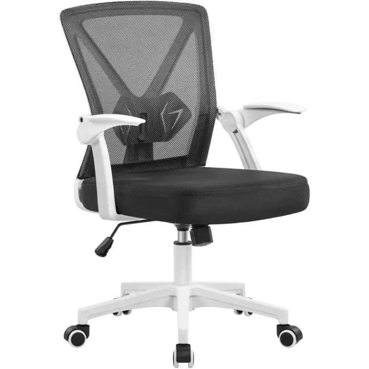 Oficina Silla de Trabajo con Reposabrazo Silla Ajustable Silla Ergonómica Silla Negra Altura Ajustable Malla MAX Carga 136 KG Silla de Despacho Estudio - 1