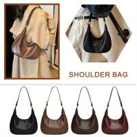 Bolso de Hombro para Mujer con Cremallera, Bolso de Media Luna, Piel Sintética de PU, Bolso Tipo Hobo para Viaje - details 6
