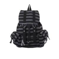 Mochilas de alta calidad con diseño de cordón, mochilas informales de gran capacidad, bolsos de mano suaves y planos a rayas. - details 0