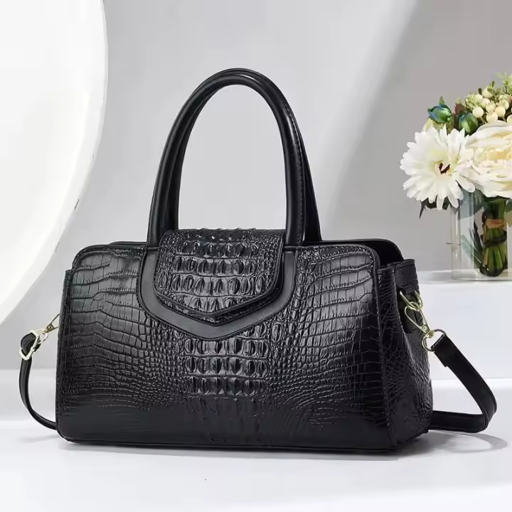 Bolso de hombro decorativo con estampado de cocodrilo de moda, bolso de viaje elegante de gran capacidad, mochila de lujo de alta gama - 1