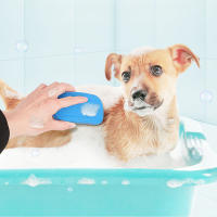 Cepillo de baño de silicona para perros y gatos, cerdas de masaje calmantes, cepillo de champú, adecuado para pelo largo y corto - details 7