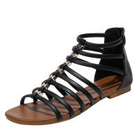 Sandalia Sandalias Mujer Simple Verano Playa Vacaciones Nuevos Zapatos Romanos Étnicos con Cremallera de Fondo Plano - details 1