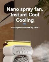 Aire Acondicionado Portátil, Enfriador de Aire, Humidificador, Ventilador Portátil, 3 Velocidades, 3 Modos de Nebulización, Luz de 7 Colores, Temporizador, para Hogar Oficina - details 0