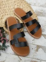 Sandalias Planas de Verano de Lujo para Mujer 2023 Estilo Romano con Correa de Cuero de Alta Calidad Zapatos de Moda para Mujer - details 1