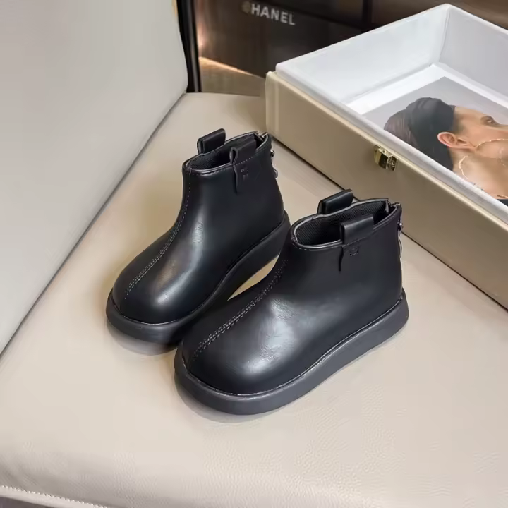 Zapatos de cuero para niña, botas antideslizantes multifuncionales de suela suave, estilo coreano, a la moda, Otoño/Invierno, 2024 - 1