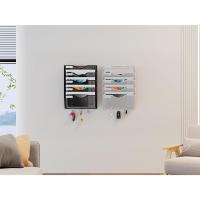 Soporte de Metal A4 con 8 Compartimentos Revistero Organizador de Pared para Oficina con 5 Ganchos - details 13