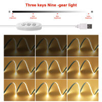 Tira de luces LED COB regulable, cinta LED Flexible USB de 5V con interruptor de encendido y apagado, iluminación lineal de alta densidad de 320LED con cinta adhesiva - details 3