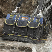 Bolsa de herramientas multifunción 1680D para electricista, bolsa de tela Oxford, bolsa de herramientas de boca ancha, bolsa de almacenamiento impermeable para llave y destornillador - details 3
