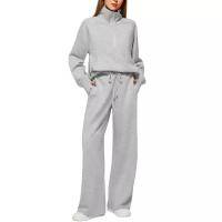 Conjuntos de dos piezas de otoño para mujer, sudaderas informales de cuello alto y pantalones de chándal, trajes deportivos para mujer - details 7