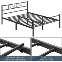 Cama Individual Hierro Cama Metálica para colchón de 90 x 190cm Cama Industrial Estructura Metal - details 47