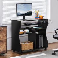 Mesa de Escritorio con Ruedas Escritorio de Oficina Extraíble con Estantería para PC Impresora - details 10