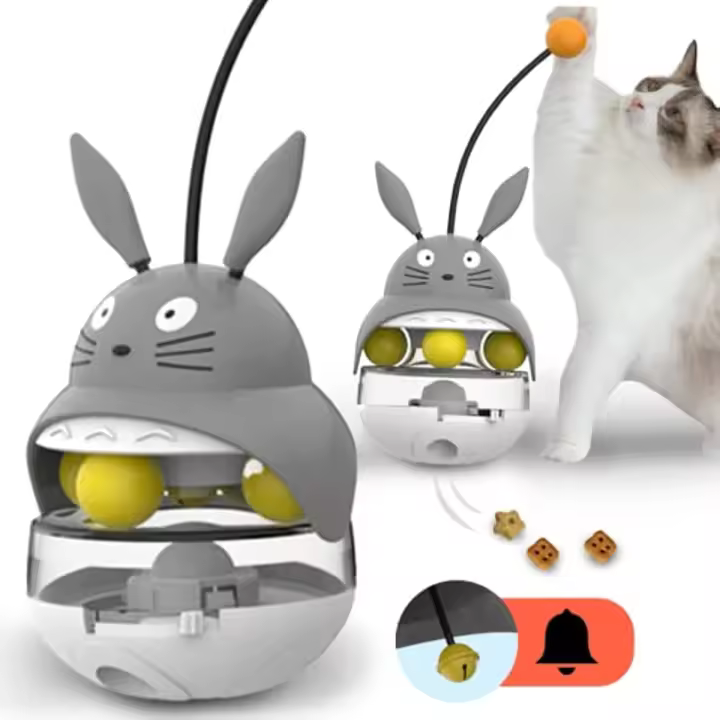 ATUBAN Interactive Cat Feeder Toy,Treat Dispenser Exercise Toys,Feeding Food Toy Dispenser,Car Indoors- Sounding Bell cat tower - 1