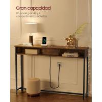 Mesa de Consola Delgada con Multienchufe Mesa de Sofá con 2 Compartimentos Carga Oculta - details 5