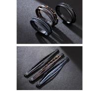 Pulsera de hombre ins pulsera de hebilla magnética de ojo de tigre tejida con viento, pulsera retro de cuero PU de piedra natural. - details 5