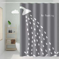 Cortina de Baño de Animal 3D Divertido de Gato Material de Poliéster Impermeable Decoración de Baño Simple y Blanca - details 4