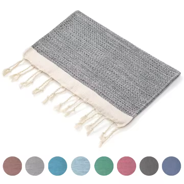 Toalla Turca Clase A,100x40 cm,Paquete de 2 - Jacquard Craft,145 g/Pack 1,100% Algodón,Absorbente y Libre de Arena,Toalla de Playa - 1