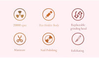 Juego de fresas de manicura hine eléctrico portátil, limas de uñas, brocas, removedor de esmalte de Gel, herramientas - details 1