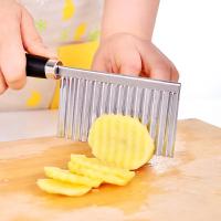 Cuchillo de Aranda Ondulada Walfos de Acero Inoxidable Herramienta de Cocina para Frutas Verduras Accesorios de Cocina Pelador de Patatas - details 2